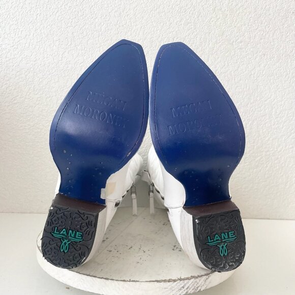 Lane MEGAN MORONEY Smokeshow Cowboy Boots Womens 9.5 White Western Cowgirl Tall - Picture 10 of 16